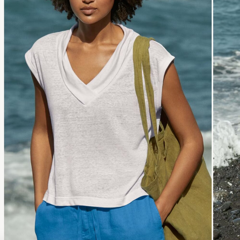 Fold-over v-neck top